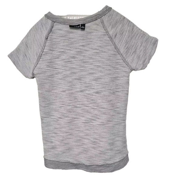a.n.a A New Approach Soft Knit Gray Studded Top with Rolled Short Sleeves Size S - Picture 6 of 9
